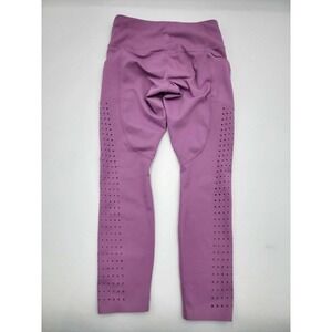 Athleta Cropped Purple Lasercut Leggings Women's Size XSP